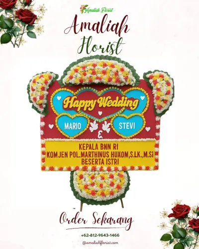 Karangan Papan Bunga Pernikahan di Silandit